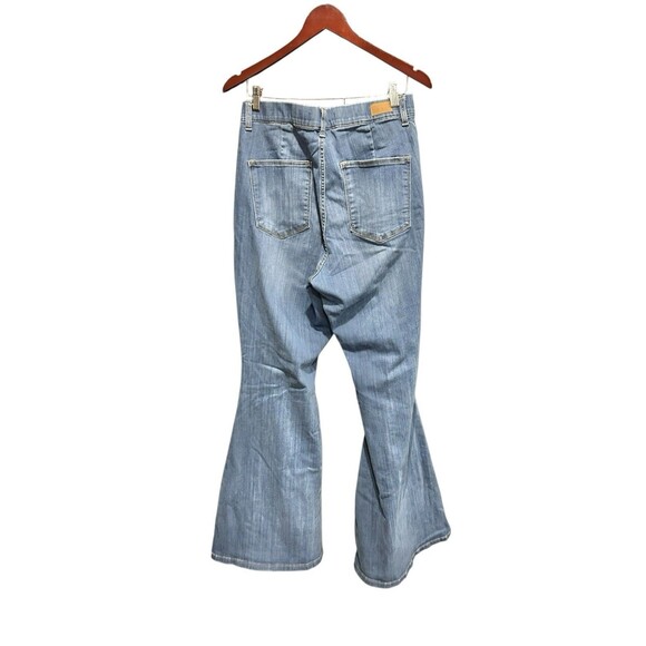 Judy Blue Pull On Super Flare Jeans Bell Bottoms Size 16W Dark Wash Elastic - Picture 5 of 5